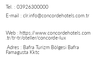Concorde Luxury Resort & Casino iletiim bilgileri